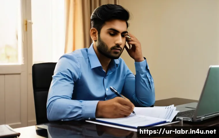 노무사와 근로자 보호 역할 - **Prompt 1: The Weight of Hidden Workplace Issues**
"A South Asian young professional, either ma...