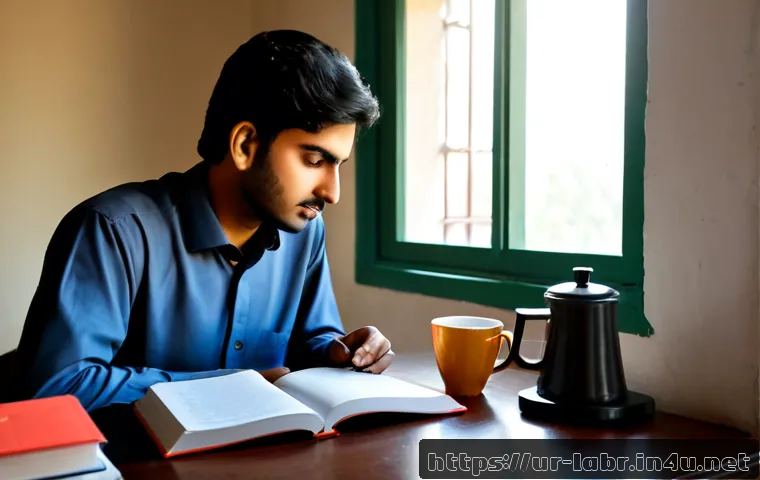 노무사 공부 시간 관리 비법 - Photorealistic Pakistani young professional studying labor law at a neat home desk, using a simple a...