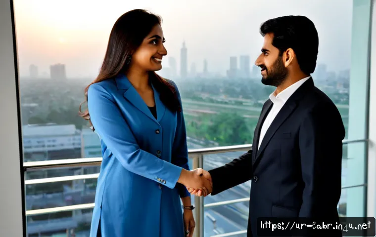 Home 17 노무사의 이직 성공 사례 - Photorealistic career transition success scene in Lahore, Pakistan: confident Pakistani labor relati...